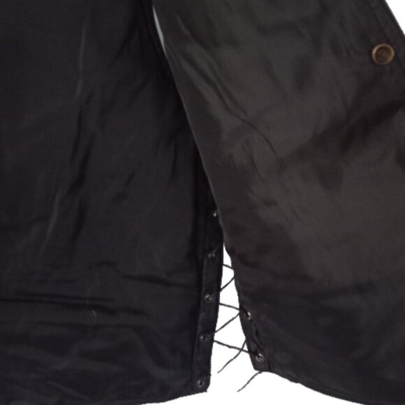 M Collection Leather Biker Vest Large Live to Ride Eagle Embroidered Black - Picture 5 of 10